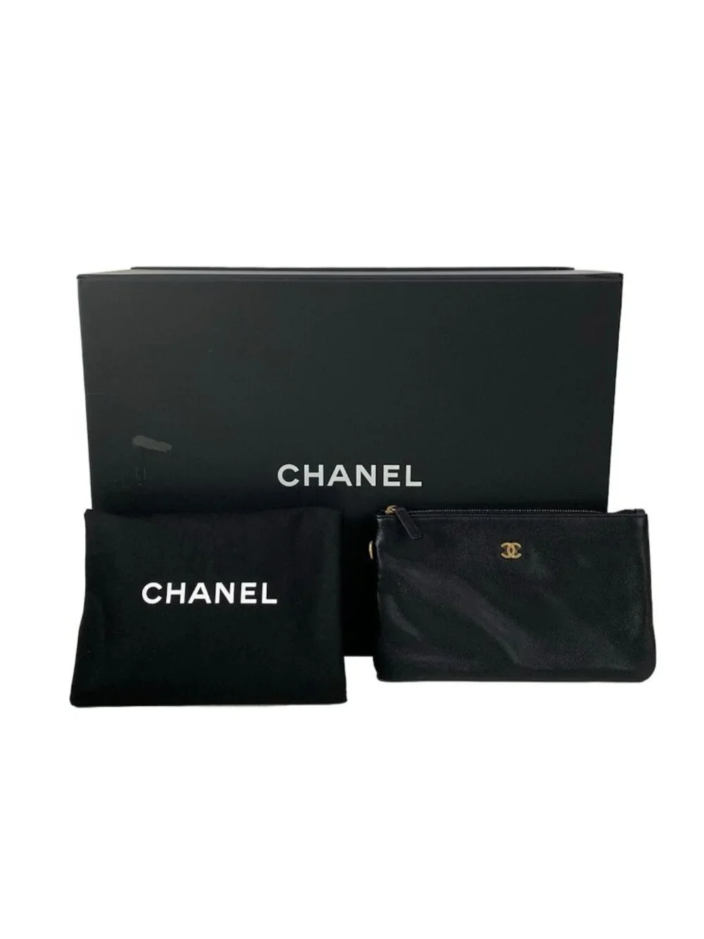 Chanel Shoulder Bag 25 Black Chain Vintage Gold Metal